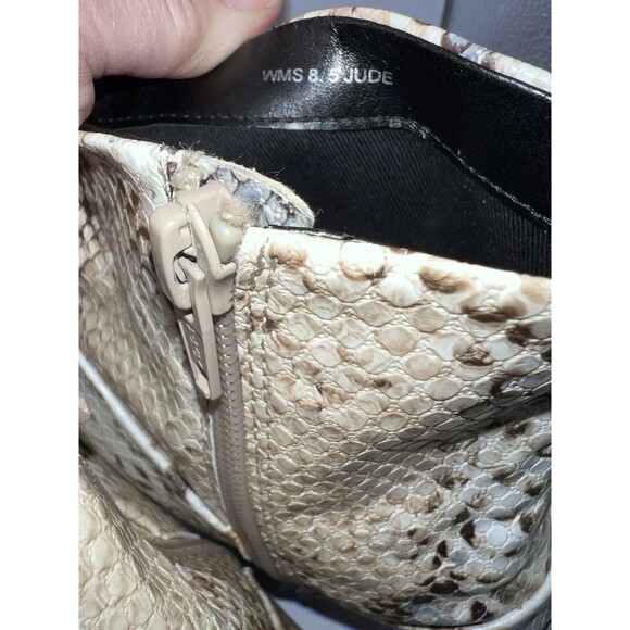 Report Jude Snakeskin Ankle Boots Womens 8.5 Chunky High Heel Booties Shoes - Picture 4 of 12